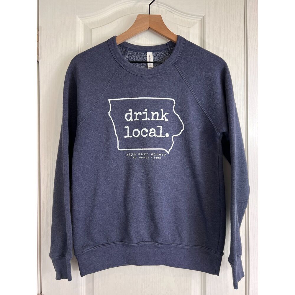 Glyn Mawr Winery Mount Vernon Iowa Drink Local Navy Blue Sweatshirt Adult Size S